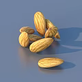 Transparent Glass Food Storage Bottle with Black Lid Filled with Almonds and Label