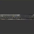 Model Train With Silver Carriage Multiple Windows On Gray Base