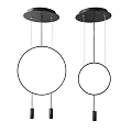 Modern Circular Black Frame Hanging Pendant Lights For Home Interior