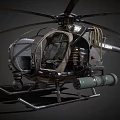 U.S. Army Military Helicopter With Detailed Interior Seats Ropes And Machine Gun