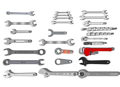 modern tool wrench vice 3d model