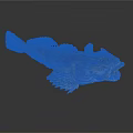 Rough Skinned Fish With Open Mouth And Unique Fins On Dark Background