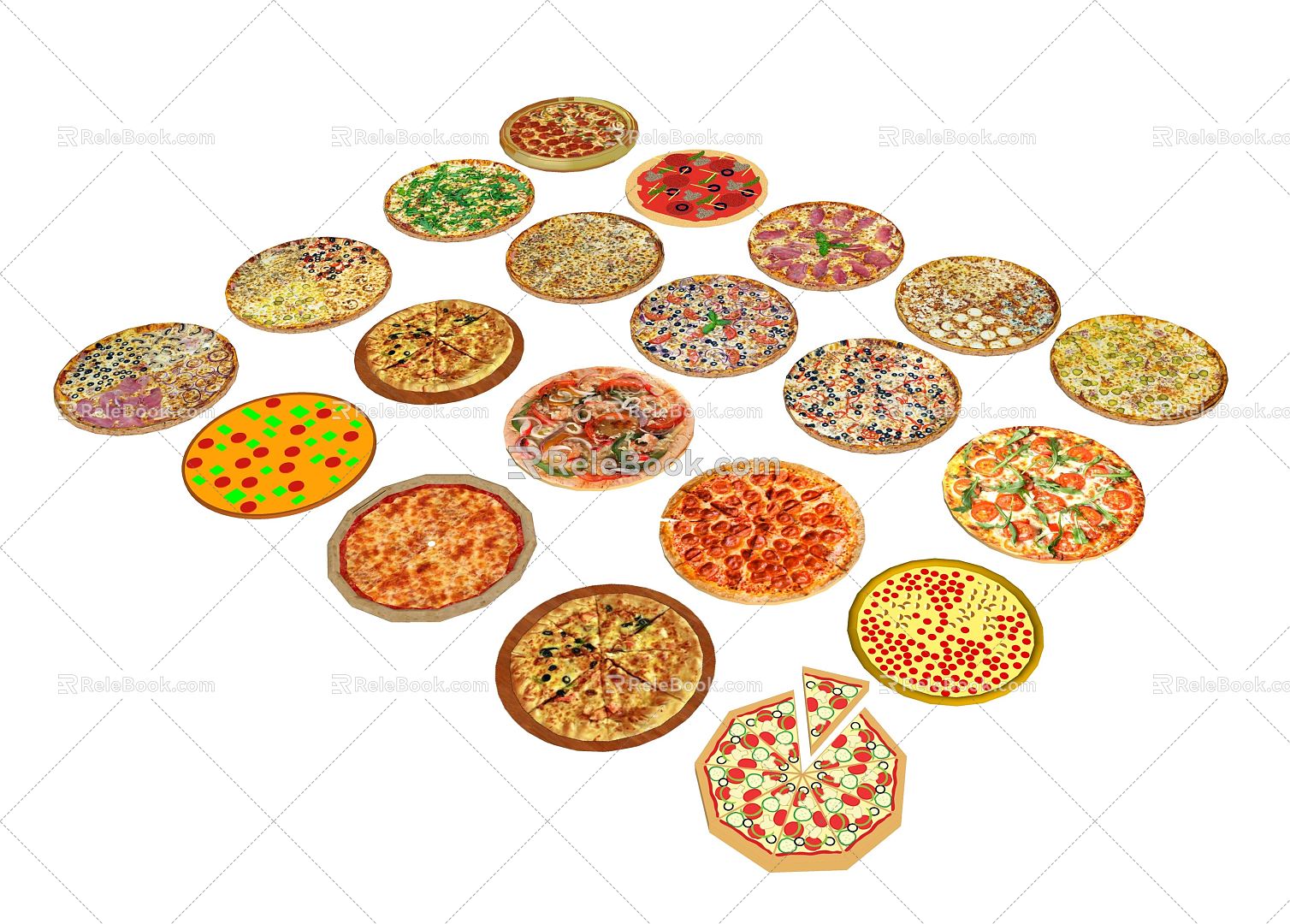 Modern Pizza Food Beverage Western Seafood 3d model