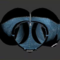 Fashionable Blue And Black Color Block Leggings With Waist Belt And Side Buckles