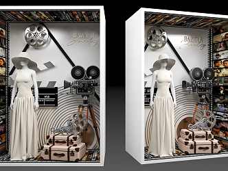 Shop Window Modern Shop Window Mei Chen Film Video Recorder Film Trash Cassette Model 3d model