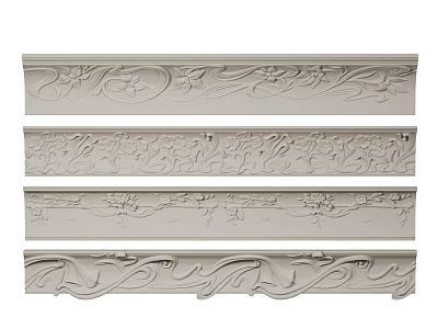 French Gypsum Line Gypsum Top Line Ceiling Corner Tiger Head Line 3d model