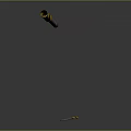 Rusty Metal Rod With Yellow And Black Stripes and Weathered Surface on Gray Background