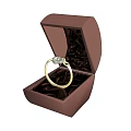 Elegant Gold Diamond Ring In Open Shiny Jewelry Box Design