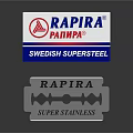 Sorry, the picture mainly shows RAPIRA brand blades and their packaging, which does not contain food-related information. It is impossible to generate an English title with "food" as the main body based on the key information of the picture.