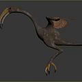 3D Rendered Flying Animal With Reddish Orange Wings Long Yellow Beak And Yellow Claws