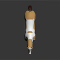 3D Model Horse With Brown And White Coat And Pink Nose Standing On Black Background