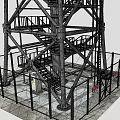 Heavy-duty Industrial Steel Tower Structure With Spherical Top Device And Metal Framework And Observation Platform