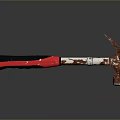 Rusty Hammer Tool Equipment With Red And Black Handle And Metal Head