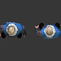 Fantasy Character Design Featuring Blonde Hair Blue Cape And Armor Front Back View