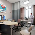 Medical Examination Room Interior With Doctor Medical Equipment Computers And Furniture