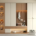 Modern Shoe Cabinet With Storage Bench Coat Hanger Display Shelves And Lighting