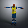 Worker European worker mechanic builder repairman miner digger figure 3d model
