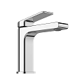 Black Modern Single Handle Bathroom Faucet With Sleek Design And Square Base