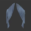 Sculptural Carvings Featuring Blue Folded Striped Texture And Leaf Like Shape Standing