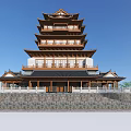 Chinese Pavilion Ancient Pavilion New Chinese Pavilion Four-story Pavilion 3d model