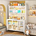 Cozy Kids Room With Storage Shelves Toys Baby Crib And Decorative Lamp