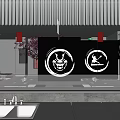 Japanese Restaurant Interior With Samurai Wall Art Large Windows Long Tables And Lanterns