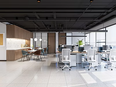modern public office area office 3d model