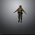 Realistic 3D Military Soldier Character With Tactical Vest Helmet Boots And Open Arms Pose