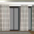 Double Layer Sheer And Dark Curtains For Window With Mountain View And Wooden Floor