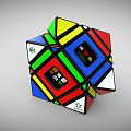 Colorful and Black White Blue Puzzle Cubes With Different Shapes And Transparent Windows