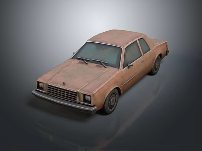 Rusty Vintage Car With Weathered Exterior Classic Design And Shiny Windows 3d model