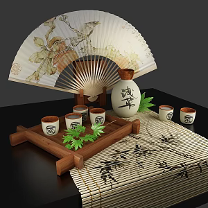 Japanese Tea Set 3d model