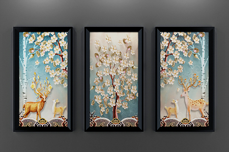 Modern Animal Painting Decorative Painting 3d model