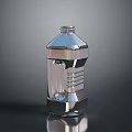 Shiny Silver Stainless Steel Water Bottle With Modern Design And Lid