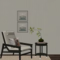 New Chinese-style Casual Sofa New Chinese-style Single-person Sofa New Chinese-style Side-table New Chinese-style Decorative Painting Vase Flower Art 3d model