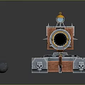 Turret Turntable Railgun Sci-fi Tower Defense Game Tower Defense Sci-fi Turret Game Turret Game Battery 3d model