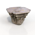 Intricate Classical Sculpture Carving With Floral Patterns And Ornate Pedestal Base