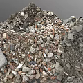 Pile Of Mixed Stones And Wood Construction Materials For Building Projects