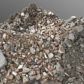 brick asphalt macadam building material stone stone slag gravel soil stone block concrete 3d model