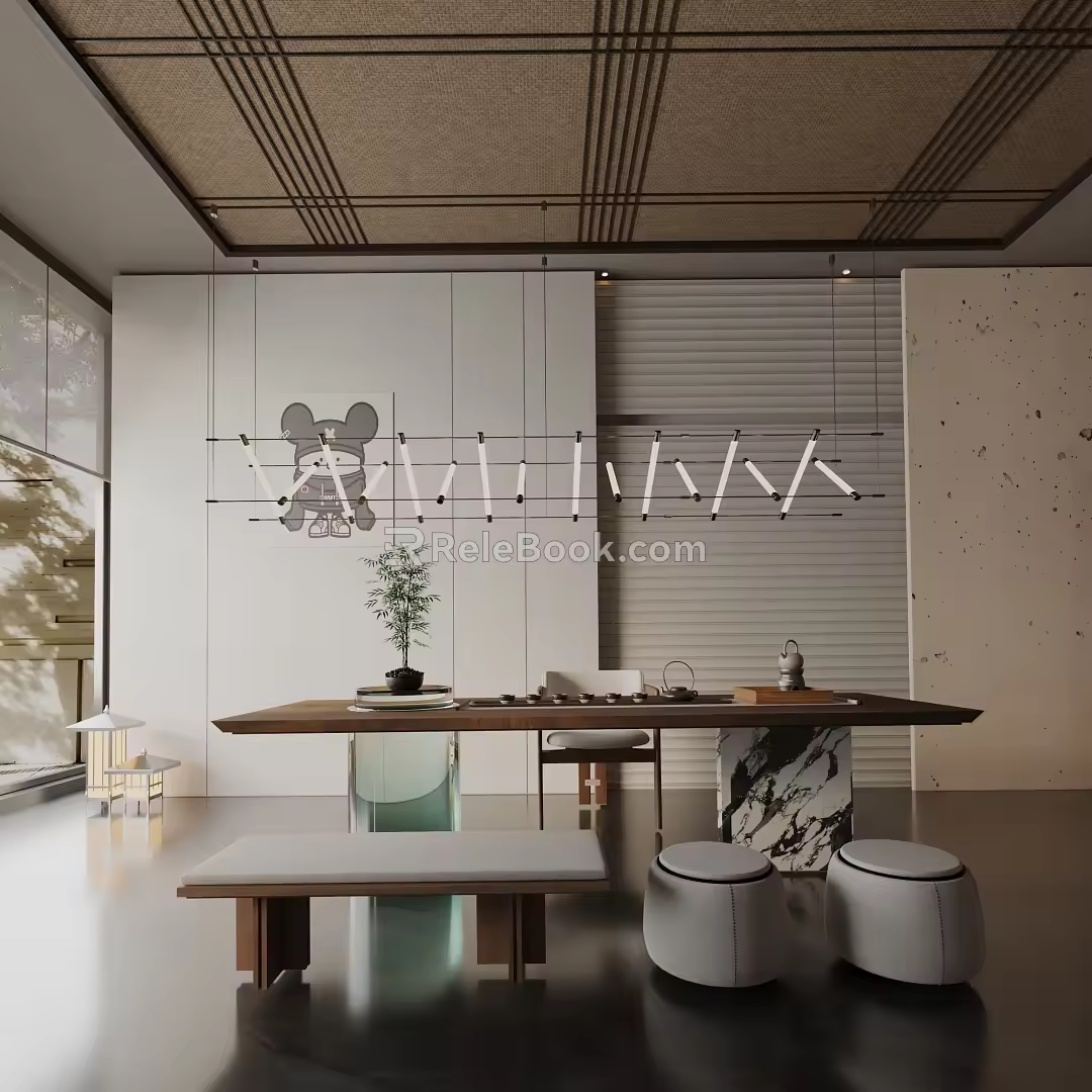 Modern table combination 3d model