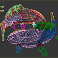 Futuristic Sci Fi Crab With Blue And Pink Glowing Mechanical Structure