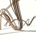 Abstract Metal Sculpture With Modern Curved Design And Flowing Lines For Interior Decor