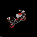 YAMAHA YZR 750 Sport Racing Motorcycle With White Red Body Black Seat And Red Rims
