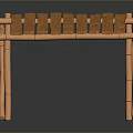Wooden Garden Structure With Slatted Roof And Crossed Support Beams