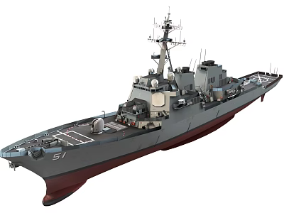 Modern Warship 3D Model With Detailed Structure 3d model