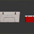 Boulder Hardware Tools Two Coolers With White Red Lids And Secure Latches 3d model