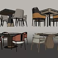 New Chinese Mahjong Table and Chair Hemp Award Table Chess and Card Table Combination 3d model