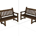 Wooden Public Benches with Armrests and Sturdy Structure for Outdoor Parks