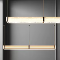 Modern Contemporary Chandelier with Metal Frame and Wooden Accents for Living Room Decor