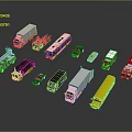 Various Types of Vehicle Toy Models Including Trucks Buses and Cars
